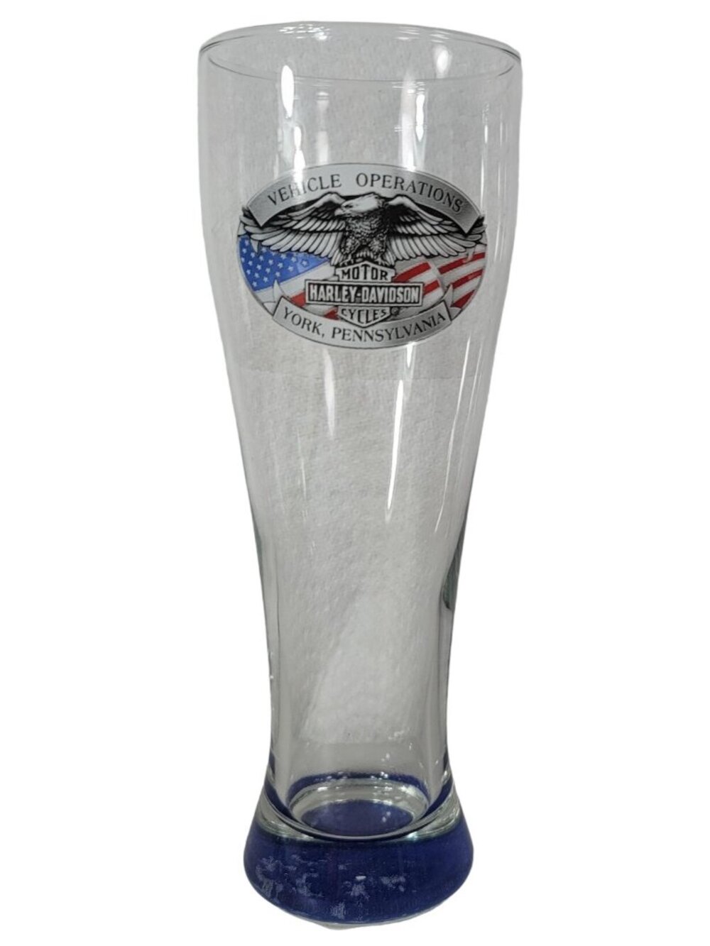 Harley Davidson Tall Pilsner Glass Vehicle Operations York PA Weighted Bottom